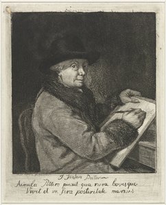 Portrait of the Artist Johannes Janson, Drawing by Louis Bernard Coclers