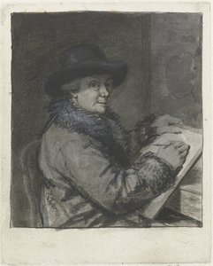 Portrait of the Artist Johannes Janson, Drawing by Louis Bernard Coclers