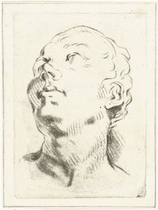 Study Sheet with a Head Looking Upwards by Louis Bernard Coclers