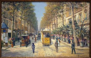 Avenue de la Gare in Nice. Painting by Louis Beroud