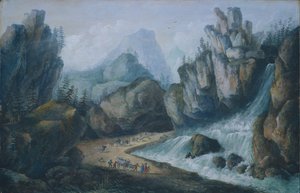 Torrent and Waterfall in the Alps by Louis Bélanger
