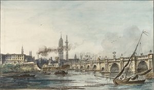 View across the Thames towards the Church of St Magnus and the Monument by Louis Bélanger