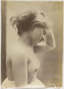 Study of a Female Nude, Bust Seen from the Side, Holding Up Her Hair