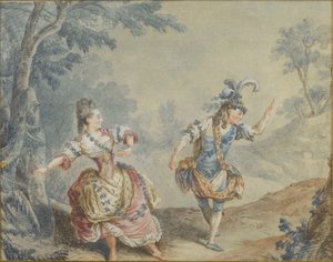 Marie Allard and Jean Dauberval in the opera-ballet Silvie by Louis Carrogis dit Carmontelle