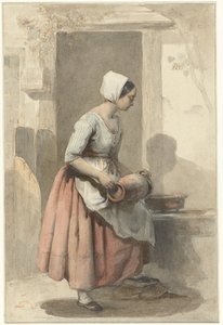 Girl with a Jug at the Entrance of a House