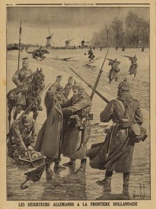 German Army deserters being apprehended at the Dutch border, World War I by Louis Charles (after) Bombled