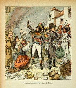 Illustration from the book The Memorial of St. Helene by Count Emmanuel de Las Cases: Bonaparte ceases the looting of Rome by Louis Charles Bombled