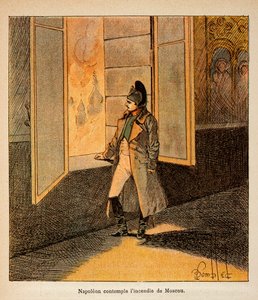 Emperor Napoleon Contemplates the Fire of Moscow in September 1812 by Louis Charles Bombled