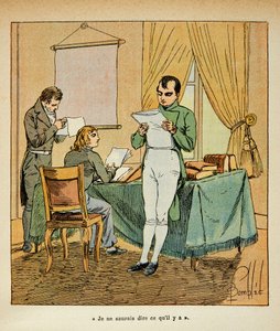 Illustration of Bombled Louis (1862-1927) from the book "The Memorial of Saint Helene" by Count Emmanuel de Las Cases (1766-1842): reading of English newspapers by Napoleon at St. Helene, Private Collection