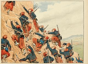 Illustration taken from the book Les Heroes du Siecle, anecdotal recits by Dick de Lonlay and illustrated by Louis Bombled by Louis Charles Bombled