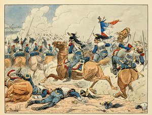 Illustration taken from the book The Heroes of the Century, anecdotal recits by Dick de Lonlay and illustrated by Louis Bombled by Louis Charles Bombled