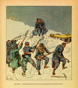 The Army of the East: February 1871, La Cluse, the Defenders of Fort de Joux Build a Battery of Snow by Louis Charles Bombled