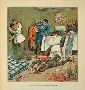 A Room at the Hotel de France au Mans, Drunken Prussians by Louis Charles Bombled