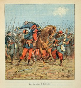Battle of Coulmiers on 9 November 1870, death of Colonel Couderc de Fonlongue by Louis Charles Bombled