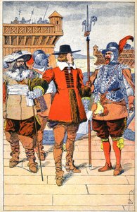 Richelieu at the Headquarters of La Rochelle by Louis Charles Bombled