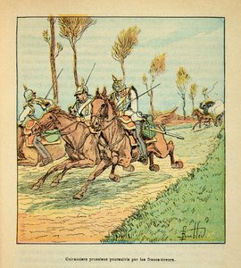 Prussian Cuirassiers pursued by the Freicists in October 1870 by Louis Charles Bombled
