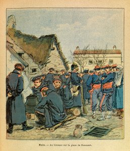 Battle of Nights Saint Georges, German bivouac on the Place de Boncourt with French prisoners (The Eastern Armee)