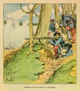 Under the orders of General Dupre, a shoemaker of the 32nd march at the Battle of La Bourgonce in October 1870