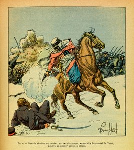 The Eastern Armee of Eugene Sergeant, Illustrated by Louis Bombled: January 1871, a Black Rider in the Service of Colonel De Vezet Completes a Prussian Officer Wounded