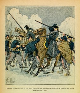 The Eastern Army of Eugene Sergeant, known as Grenest, illustrated by Louis Bombled (Franco-German War; campaign of 1870-1871): January 1871, Hericourt, the motives of the Var, under the orders of the commander Saint Martin, hunt the Uhlans by Louis Charles Bombled