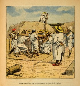 Hovas working at the fortifications of the capital in 1895 (The War in Madagascar) by Louis Charles Bombled