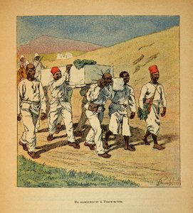 The War in Madagascar: Burial of a Soldier at Tsarasaotra in 1895, Private Collection by Louis Charles Bombled
