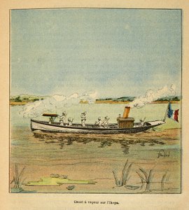 The War in Madagascar: French Canonniere on the Ikopa River in Madagascar in 1895, Private Collection by Louis Charles Bombled