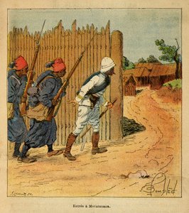 The War in Madagascar: French Troops Entered the Village of Mevatanana in 1895, Private Collection by Louis Charles Bombled