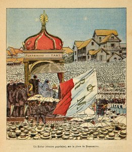 A Kabar (Popular Meeting) on Tananarive Square in the 19th Century in the Presence of the Queen by Louis Charles Bombled