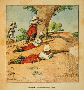 The War in Madagascar: Hunters of Africa fighting on foot in Madagascar in 1895