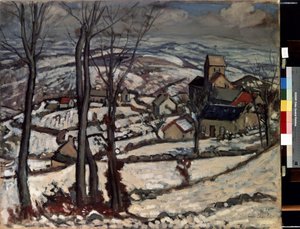 Village in Morvan under the snow by Louis Charlot