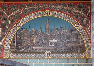 Railway Station Building (Sint-Pietersstation). Interior. 1912. The Entrance Hall by Louis Cloquet