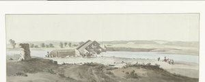 View of Canosa Bridge over Ofanto River in Puglia (series title: Voyage in Italy, Sicily, and Malta - 1778) by Louis Ducros