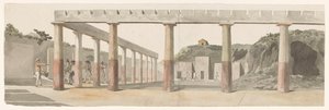 View of Roman Barracks and Colonnade in Pompeii (Voyage en Italie, en Sicile et à Malte - 1778)