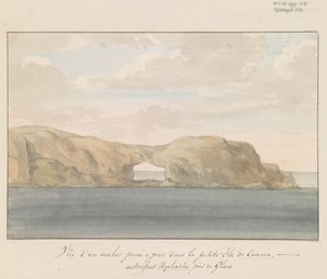 View of Rock with Hole on Small Island Cumina near Gozo (Voyage en Italie, en Sicile et à Malte - 1778)