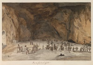 Interior of Santa Maria Capella Grotto (Voyage en Italie, en Sicile et à Malte - 1778) by Louis Ducros