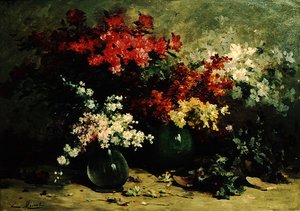 Still Life of Spring Flowers by Louis Emile Minet