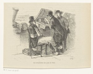 Bookseller on a quay in Paris by Louis Ernest Lesage