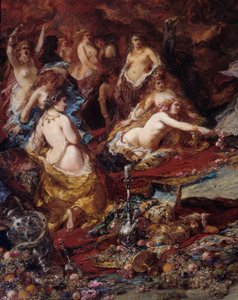 The temptation of Saint Anthony (detail) by Louis Eugene Gabriel Isabey