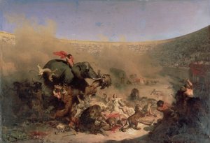 The Christians Thrown to the Beasts by the Romans by Louis Felix Leullier