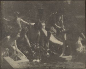 Dancers Posed at the Edge of a Pond by Louis Fleckenstein