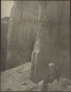 Elderly Man in Rocky Landscape by Louis Fleckenstein