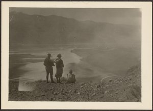 Figures at Desert Oasis by Louis Fleckenstein