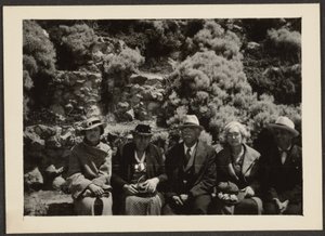 Fleckenstein and Wife with Others on Park Bench
