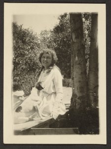 Florence Sitting with Dog
