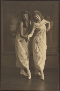 Portrait of Two Young Women in Matching Dresses