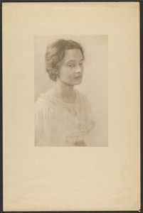 Portrait of a Woman in Dress with Silk Roses by Louis Fleckenstein