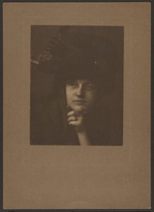 Portrait of a Woman with Large Hat and Spectacles