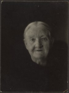 Portrait of an Old Woman in Dark Setting by Louis Fleckenstein