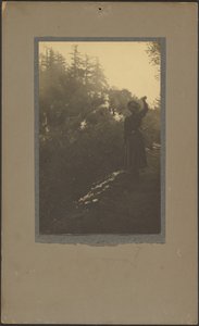Woman Waving in the Woods by Louis Fleckenstein